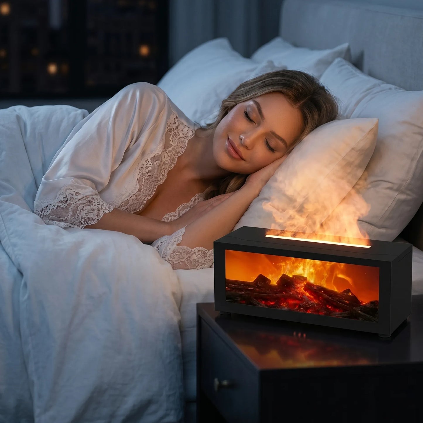Stress Relief Fireplace Glow Humidifier